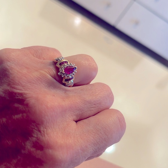 Ruby Diamond 14kGold Ring Size 6 - Picture 4 of 4